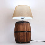 Wooden Barrel Table Lamp